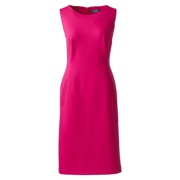 Lands' End Dresses - Pink sleeveless ponte jersey dress