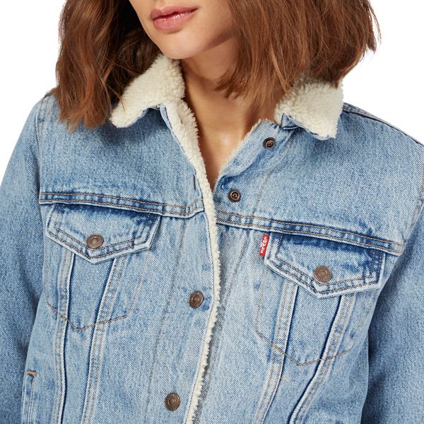 Hot Sale Levi's Blue denim sherpa lined jacket 1030301759 For Sale