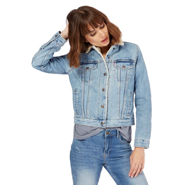 Hot Sale Levi's Blue denim sherpa lined jacket 1030301759 For Sale