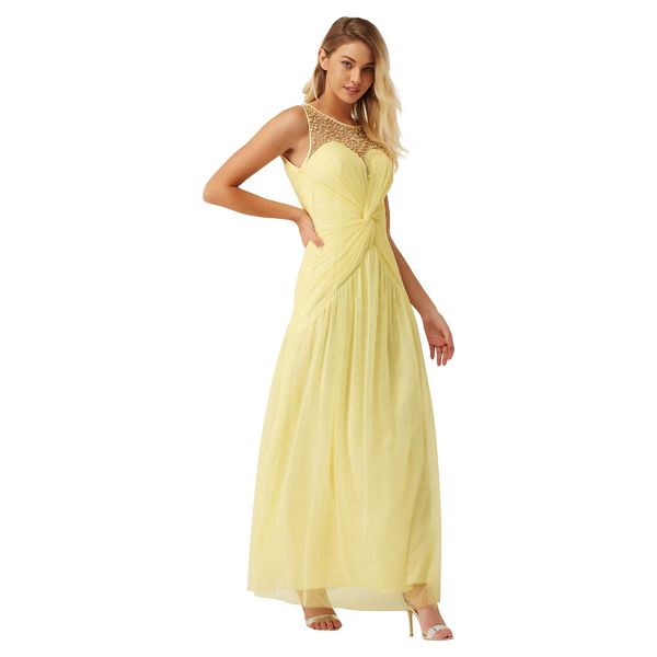 Little Mistress Dresses - Lemon knot waist maxi dress
