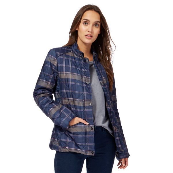 Maine New England Coats & Jackets - Navy quilted check jacket