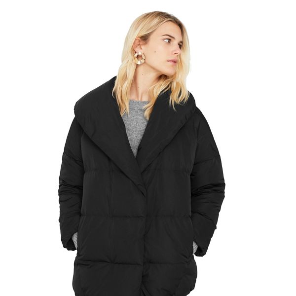 Mango Coats & Jackets - Black 'Tokyo' quilted feather coat