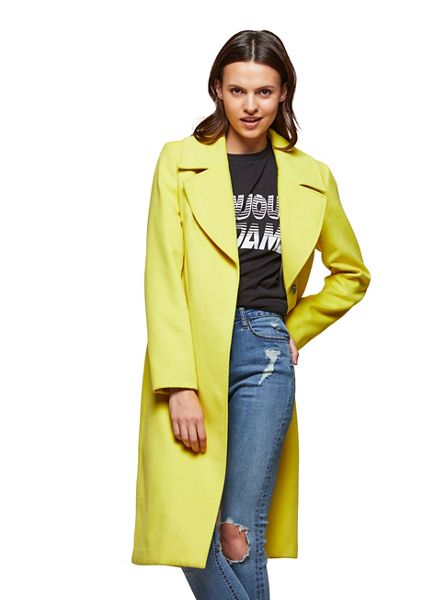 Miss Selfridge Coats & Jackets - Chartreuse midi coat