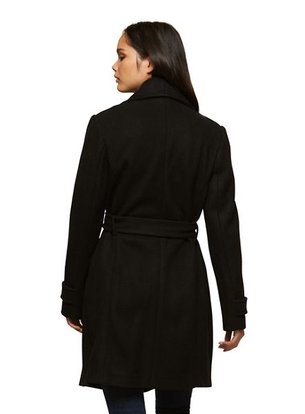 Timeless Miss Selfridge D ring belted black wrap coat 45303_23W11VBLK