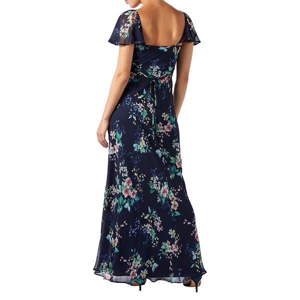 Designer Monsoon Blue floral print 'Alicia' V-neck maxi dress 63430_34278761 For Sale