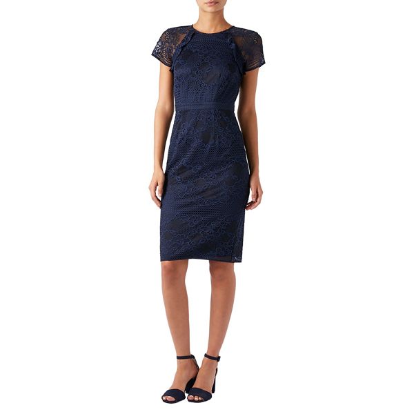 Dresses - Blue lace 'Lucy' knee length dress