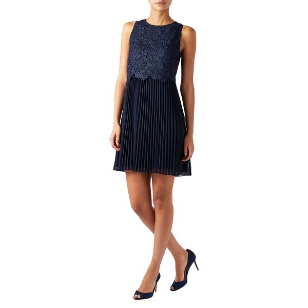 Dresses - Blue pleated lace 'Piper' summer dress