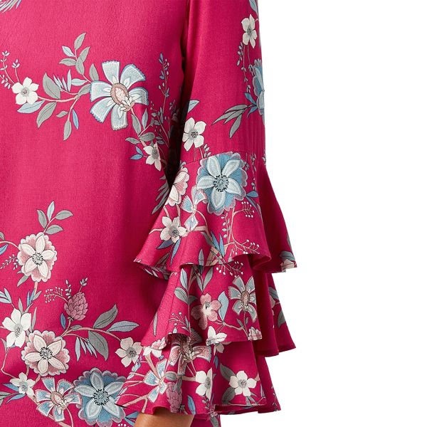 Fashion Monsoon Pink floral print 'Sabina' knee length tunic dress 63430_34227310 On Sale