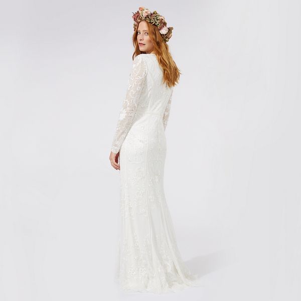 Designer Nine by Savannah Miller Ivory 'Eligenza' long sleeve wedding dress 80208002 On Sale