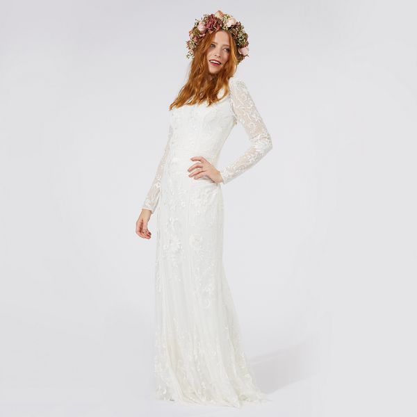 Nine by Savannah Miller Dresses - Ivory 'Eligenza' long sleeve wedding dress