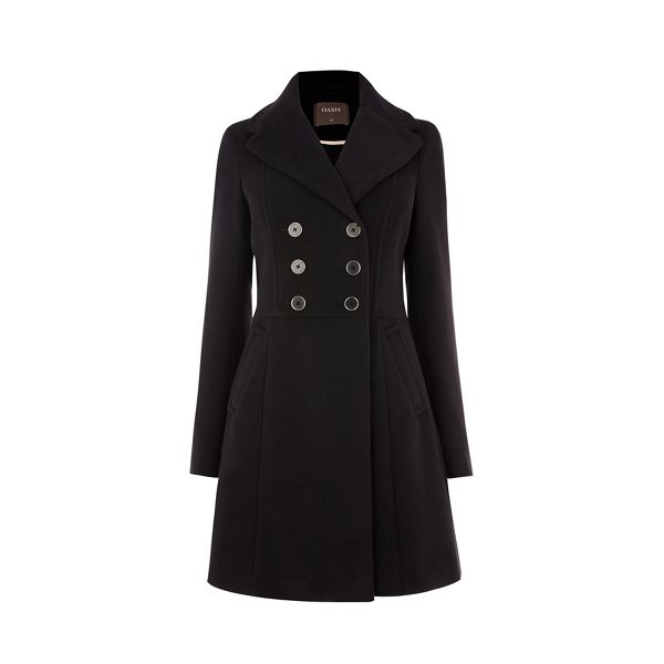 Designer Oasis Black 'Melissa' double breasted skater coat 58605_06193001