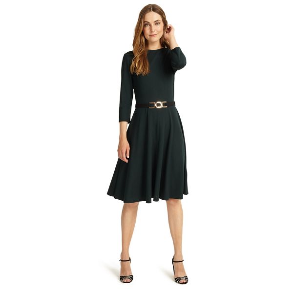 Phase Eight Dresses - Belted ponte swing dress