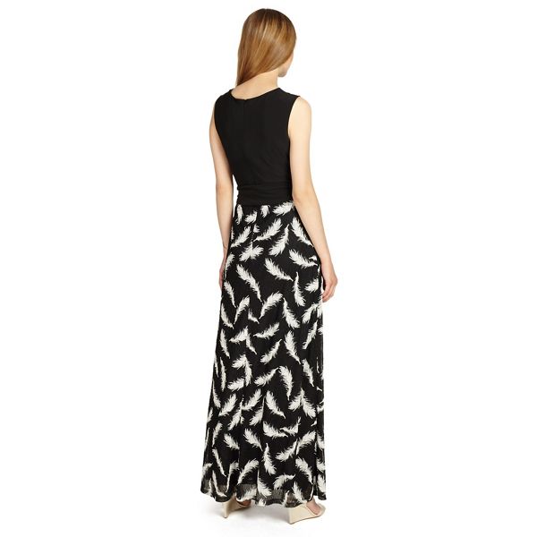 Classic Phase Eight Black and Ivory domenika feather full length dress 54510_204323836