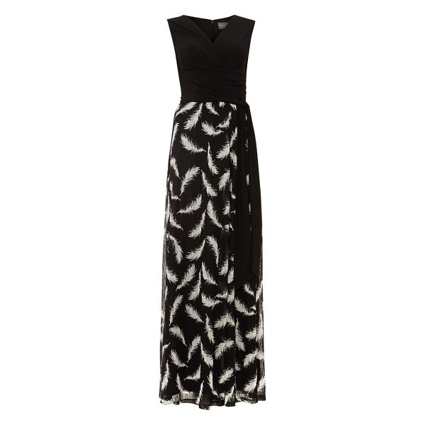 Classic Phase Eight Black and Ivory domenika feather full length dress 54510_204323836