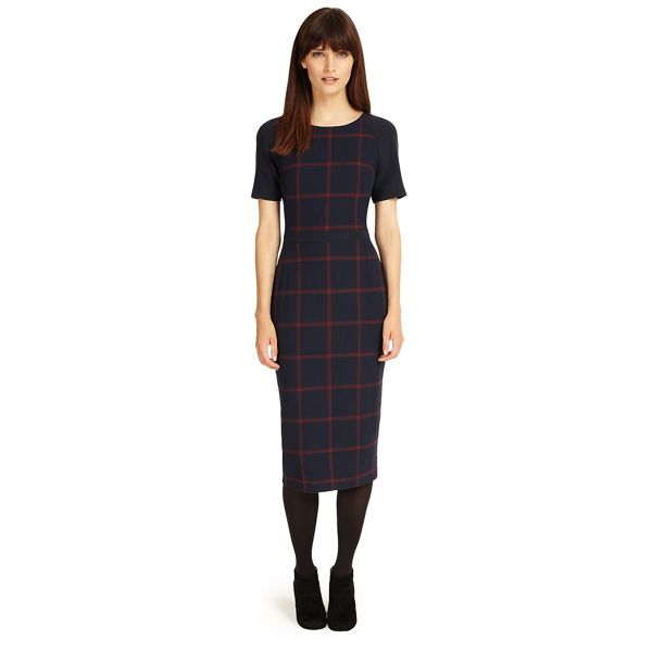 Phase Eight Dresses - Navy and Brick tammy check dress