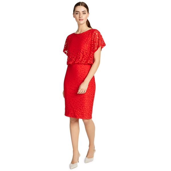 Phase Eight Dresses - Red sandra spot burnout dress