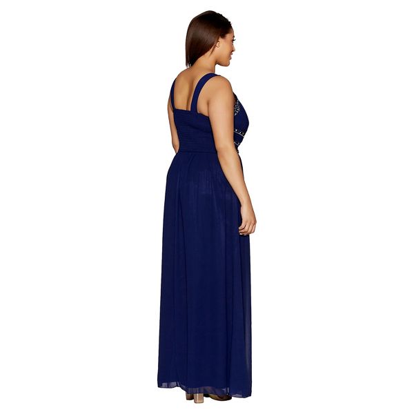 Timeless Quiz Curve navy chiffon embellished keyhole maxi dress 61252_273864 On Sale