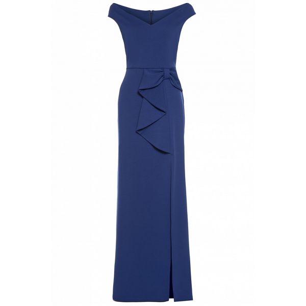 Quiz Dresses - Royal blue bow detail maxi dress