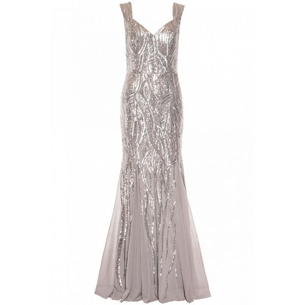 Exquisite Quiz Silver sequin sweetheart fishtail maxi dress 61252_273837