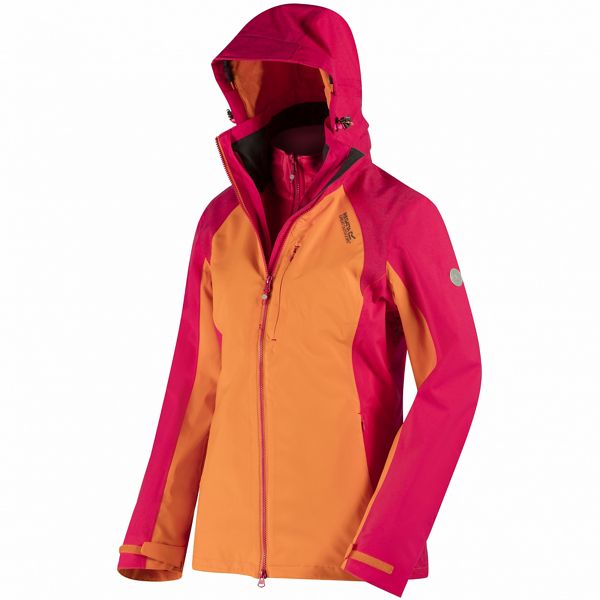 Regatta Coats & Jackets - Orange 'Carletta' 3-in-1 waterproof jacket
