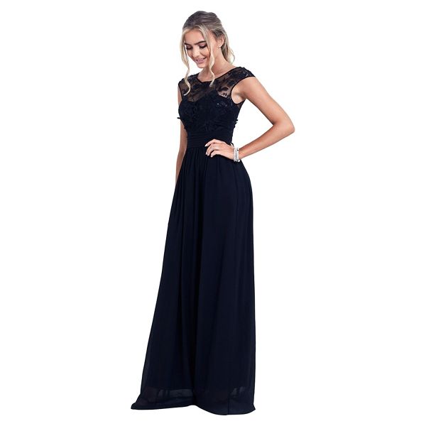 Sistaglam Dresses - Navy blue 'Beverley' embellished maxi dress