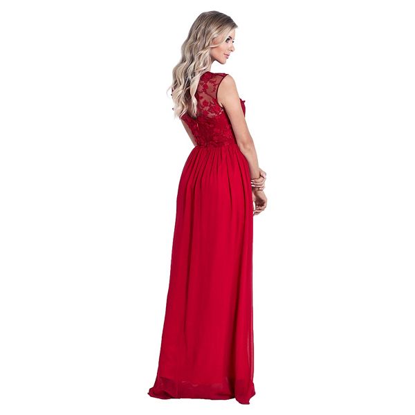 Exquisite Sistaglam Red 'Beverley' embellished maxi dress 63563_1927