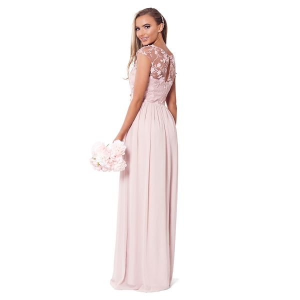 Hot Sale Sistaglam Rose pink 'Beverley' lace maxi dress 63563_1794