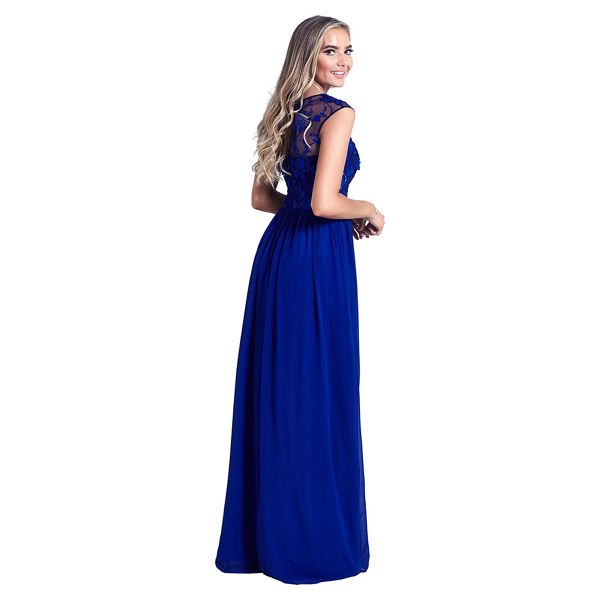 Classic Sistaglam Royal Blue 'Beverley' embellished maxi dress 63563_1929 For Sale