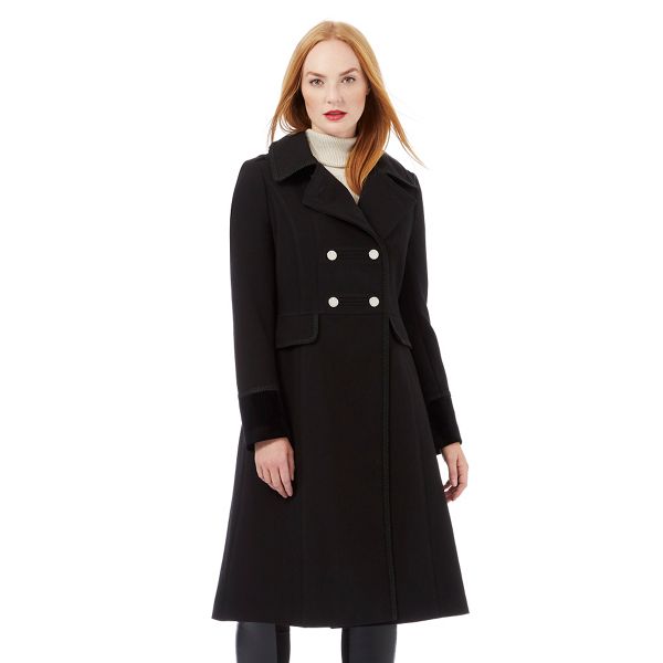 Star by Julien Macdonald Coats & Jackets - Black velvet trim longline military coat