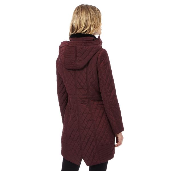 Latest The Collection Dark red longline quilted parka coat 570107288 For Sale