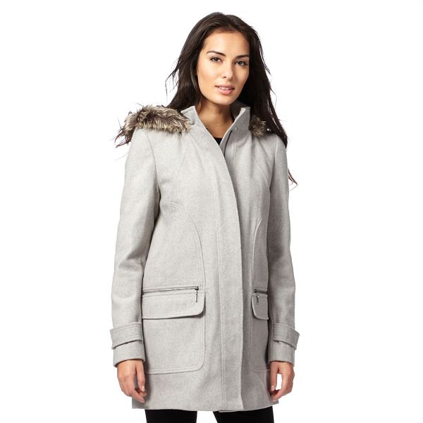 The Collection Coats & Jackets - Grey hooded duffle coat