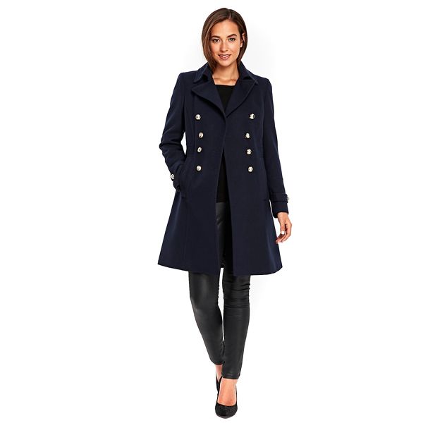 Designer Wallis Navy faux wool military coat 36194_051067024 Outlet