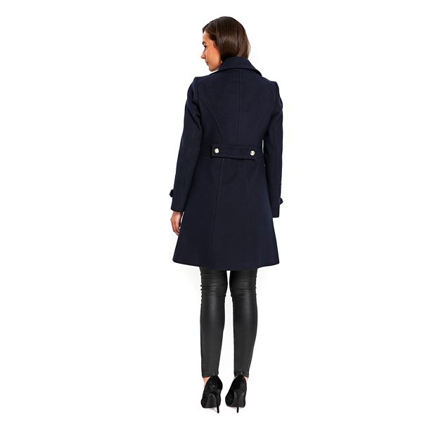 Designer Wallis Navy faux wool military coat 36194_051067024 Outlet