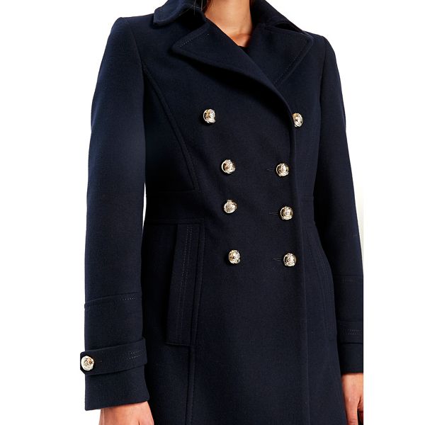 Designer Wallis Navy faux wool military coat 36194_051067024 Outlet