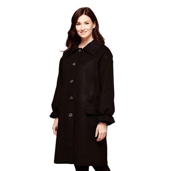 Yumi Coats & Jackets - Black coat with ruffled cuffs