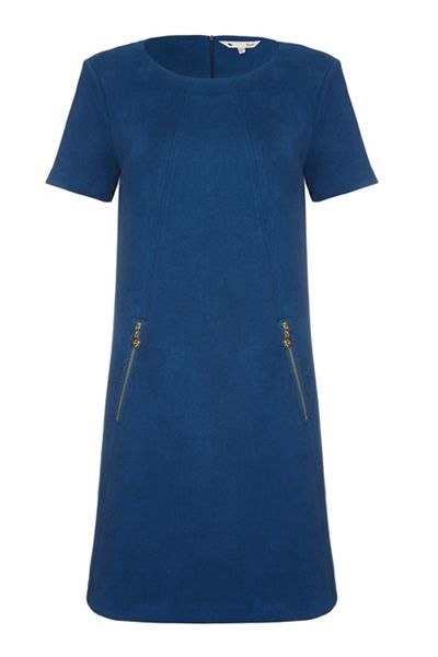 Stylish Yumi Blue zip pocket tunic dress 62575_YD00052645 On Sale