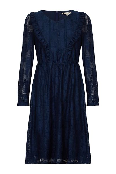 Designer Yumi Navy ruffled lace dress 62575_YD00053843