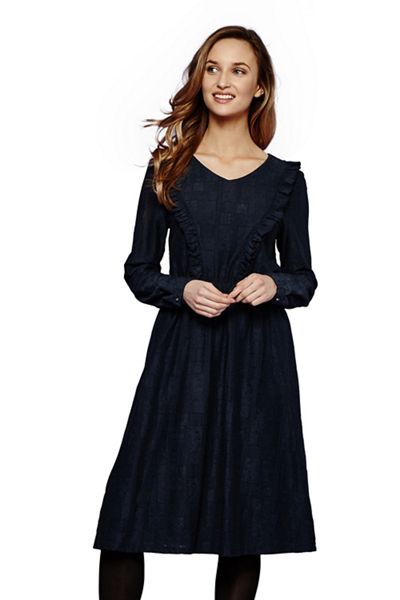 Yumi Dresses - Navy ruffled lace dress